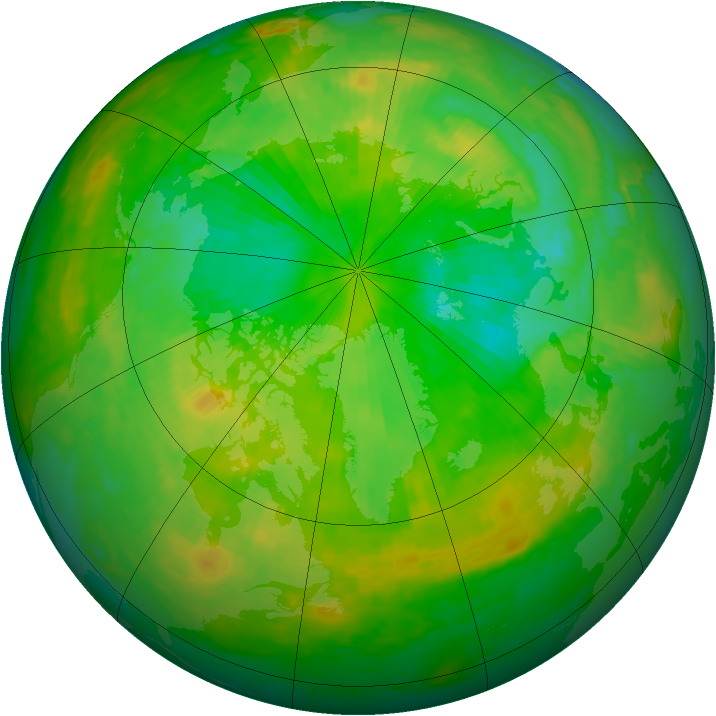 Arctic ozone map for 01 July 2004